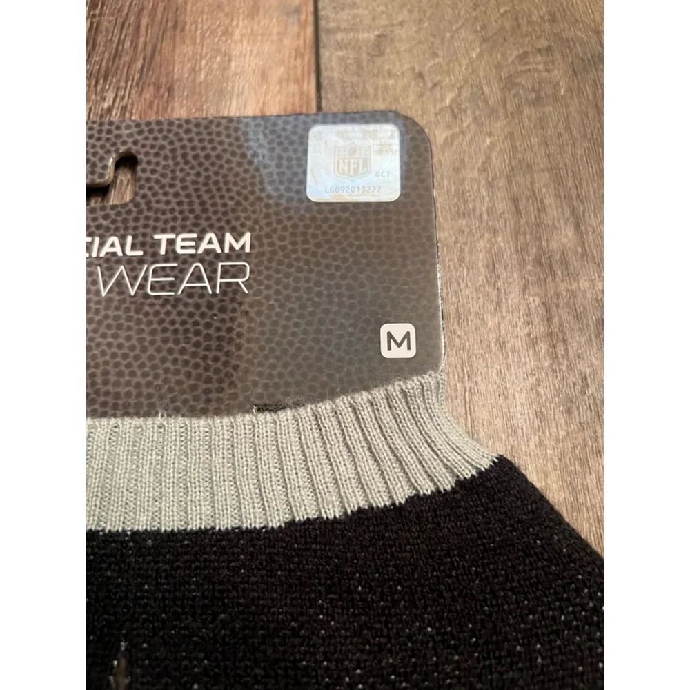 NEW NFL Raiders Pet Sweater Black Gray